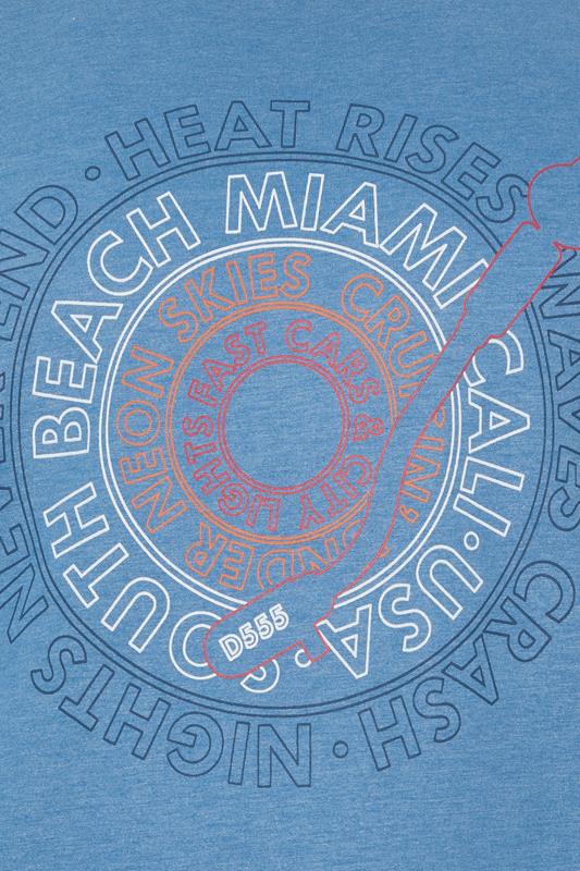 D555 Big & Tall Blue Marl Beach Graphic Print Vest | BadRhino 5