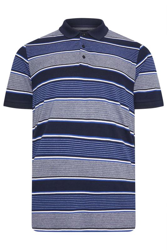 BadRhino Big & Tall Blue Multi Stripe Polo Shirt | BadRhino 4