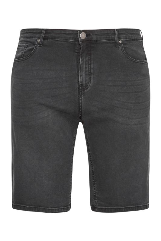 BadRhino Big & Tall Black Washed Denim Shorts_F.jpg