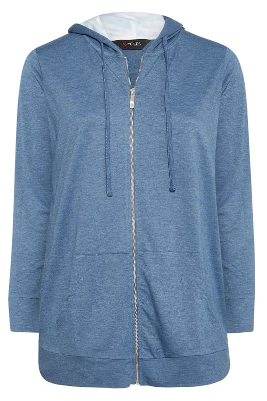 Plus Size Blue Zip Through Hoodie | Yours Clothing 6