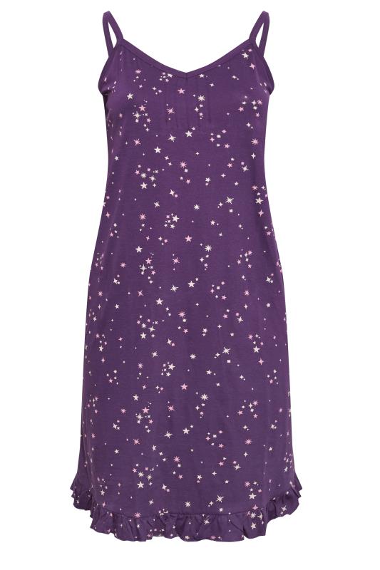 YOURS Plus Size Purple Star Print Chemise Nightdress | Yours Clothing 5
