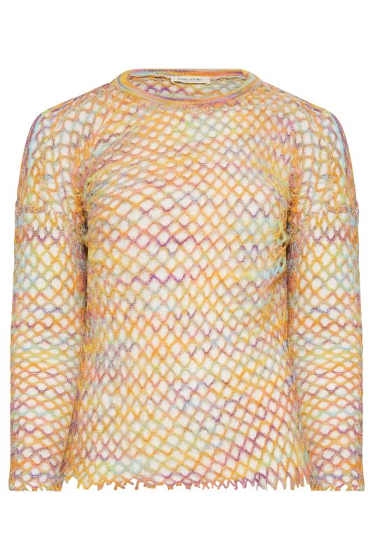 YOURS Plus Size Curve Yellow Space Dye Knit Top | Yours Clothing  7