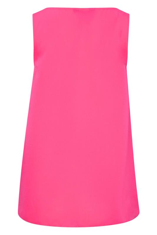 LTS Tall Hot Pink Ruffle Front Sleeveless Top | Long Tall Sally  7