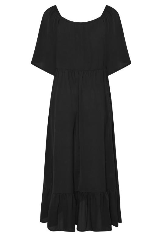 LIMITED COLLECTION Plus Size Black Ruched Angel Sleeve Dress | Yours Clothing 7
