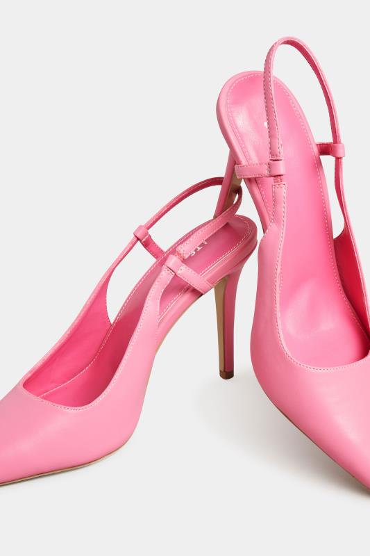 LTS Pink Sling Back Heel Court Shoes in Standard Fit | Long Tall Sally 5