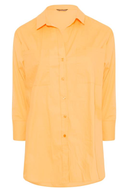 LIMITED COLLECTION Plus Size Light Orange Oversized Boyfriend Shirt | Yours Clothing 7