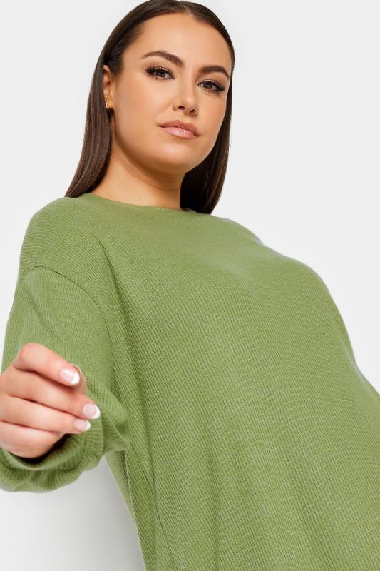 YOURS Plus Size Green Soft Touch Jumper Dress | Yours Clothing 4