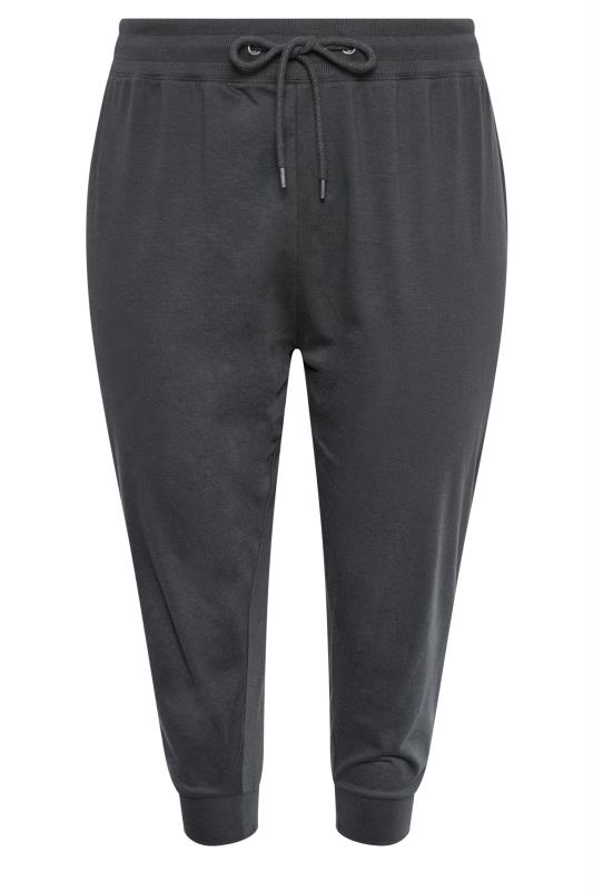 YOURS Plus Size Charcoal Grey Cropped Joggers | Yours Clothing 4