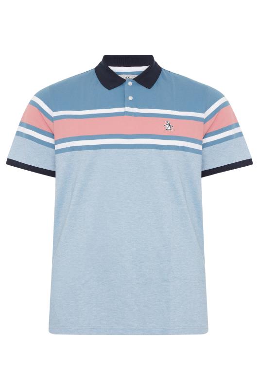 PENGUIN MUNSINGWEAR Blue Stripe Polo Shirt_F.jpg