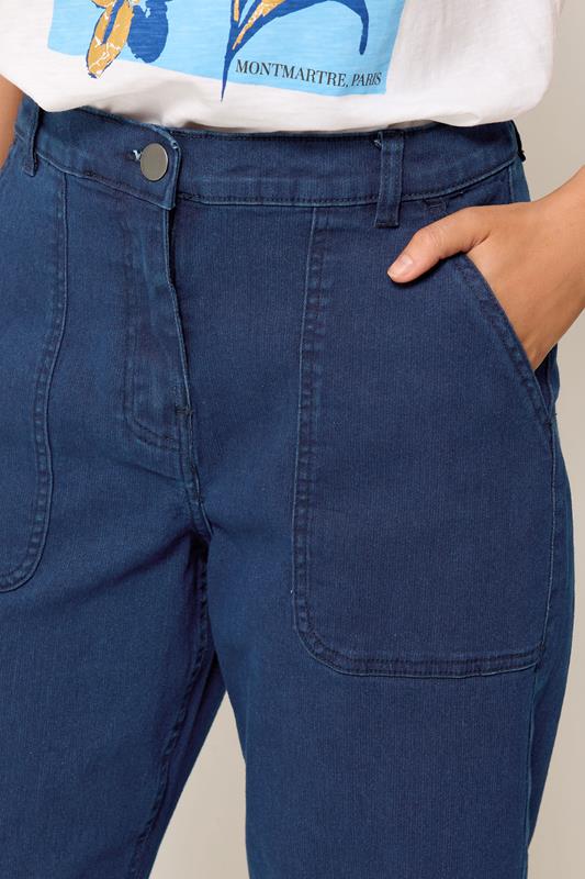 M&Co Indigo Blue Stretch Carpenter Cropped Jeans | M&Co 4
