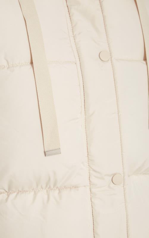 Plus Size Cream Maxi Panelled Puffer Gilet | Yours Clothing 6