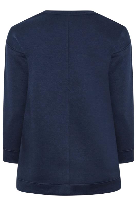 Plus Size Navy Blue 'Paris' Slogan Sweatshirt | Yours Clothing 7