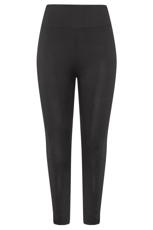 ACTIVE Black 7/8th High Waisted Gym Leggings | Yours Clothing 4
