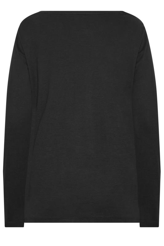 LTS Tall Women's Black Crew Neck Long Sleeve Cotton T-Shirt | Long Tall Sally 7