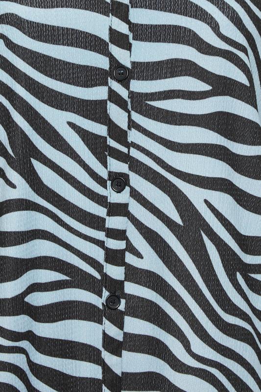 YOURS Plus Size Blue & Black Zebra Print Shirt | Yours Clothing 5
