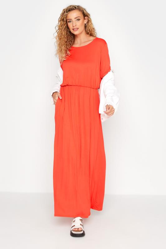LTS Tall Orange Pocket Midaxi Dress 2