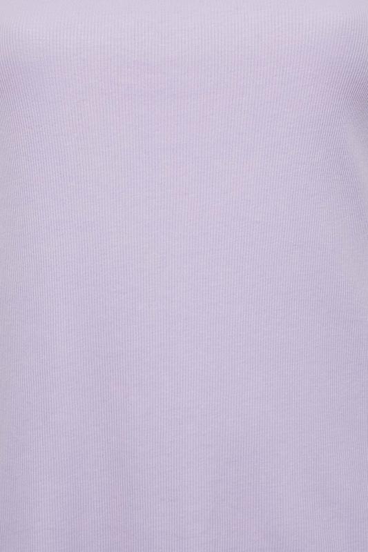 YOURS Curve Plus Size Lilac Purple Ribbed Racer Back Vest Top | Yours Clothing  5
