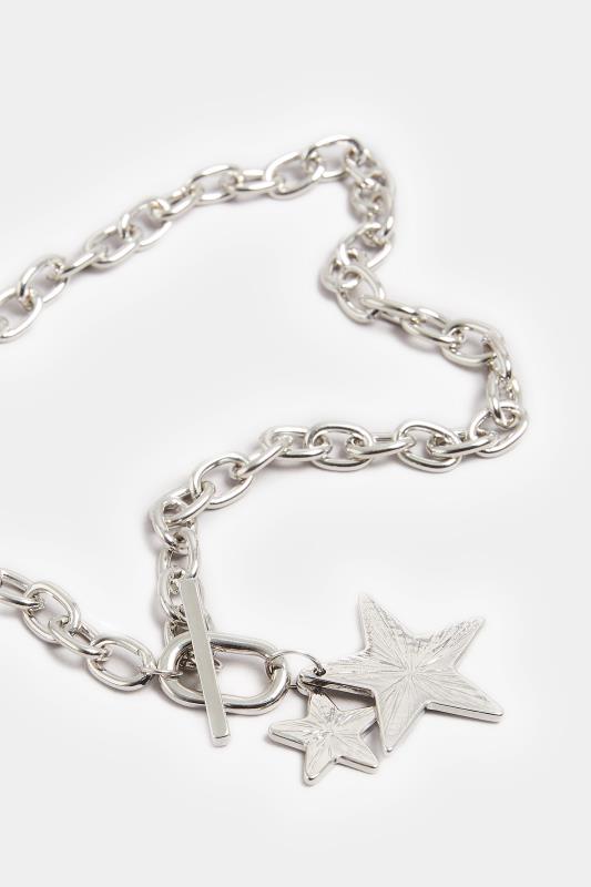 Silver Tone Star Chain Long Necklace | Yours Clothing 3