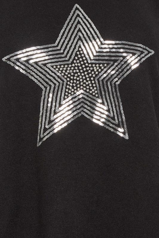 M&Co Black Sequin Star Soft Touch Jumper | M&Co 5