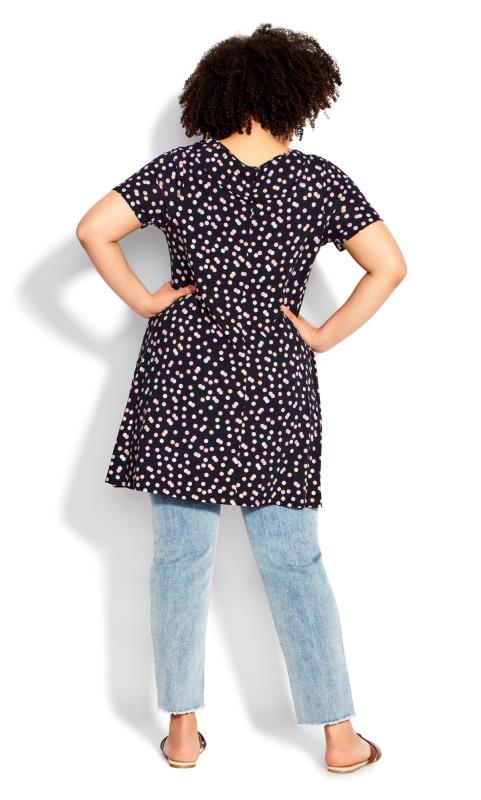 Evans Navy Floral Print Swing Tunic Top 4