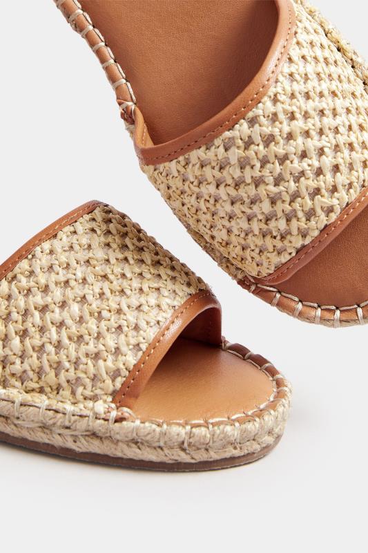 LTS Brown Espadrille Open Toe Sandals In Standard Fit | Long Tall Sally 5