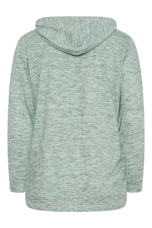 Plus Size Sage Green Marl Zip Hoodie | Yours Clothing 7
