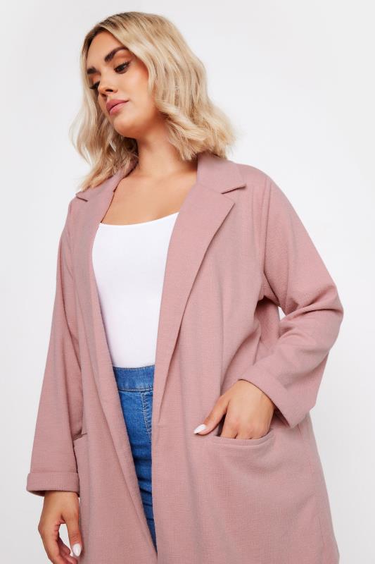 YOURS Plus Size Pink Textured Blazer | Yours Clothing  4