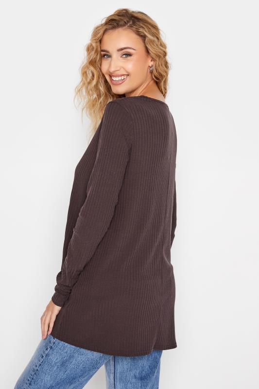 LTS Tall Brown Ribbed Swing Top 3