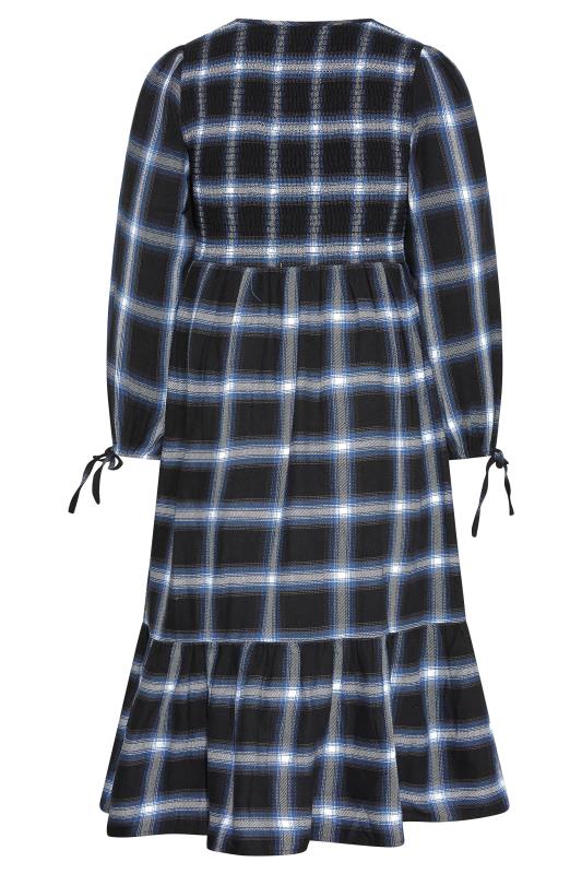 LIMITED COLLECTION Curve Black Check Shirred Dress 7