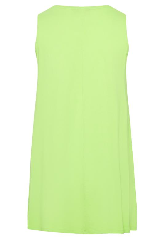 YOURS Plus Size Lime Green Swing Vest Top | Yours Clothing  6