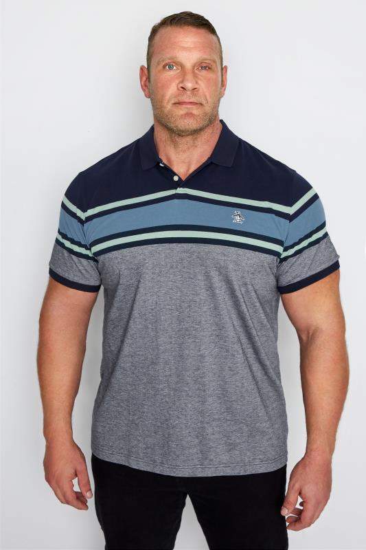 Plus Size  PENGUIN MUNSINGWEAR Navy Stripe Polo Shirt