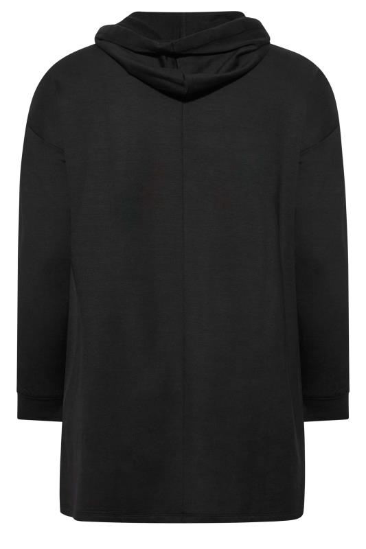 Plus Size Black Embellished Tie Hoodie | Yours Clothing 7