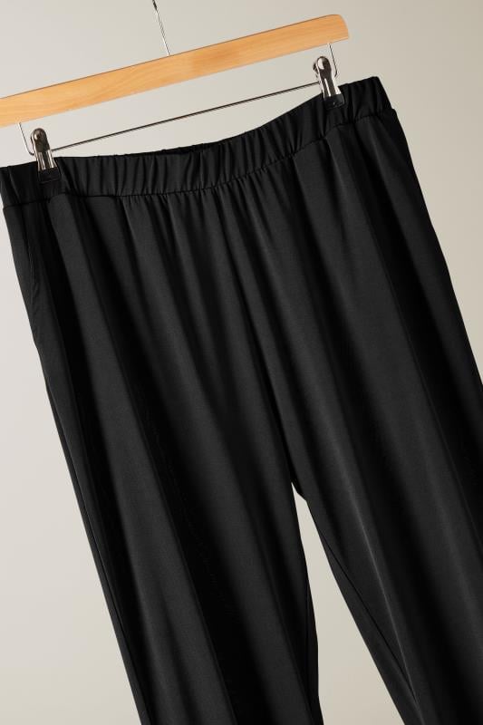 EVANS Plus Size Black Wide Leg Jersey Trousers | Evans 7