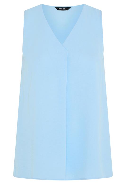 EVANS Plus Size Light Blue Pleat Swing Vest Top | Evans 5