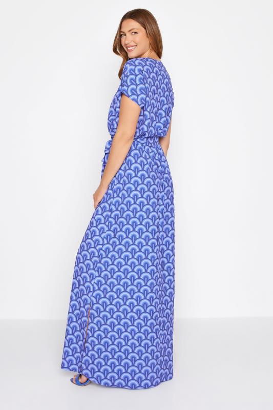 LTS Tall Blue Geometric Print Maxi Dress 3