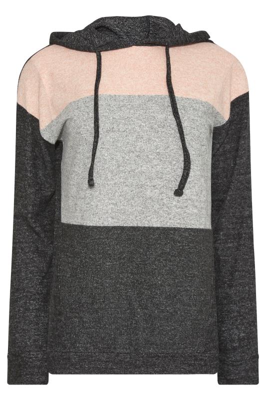 LTS Tall Grey Colourblock Knitted Hoodie 6