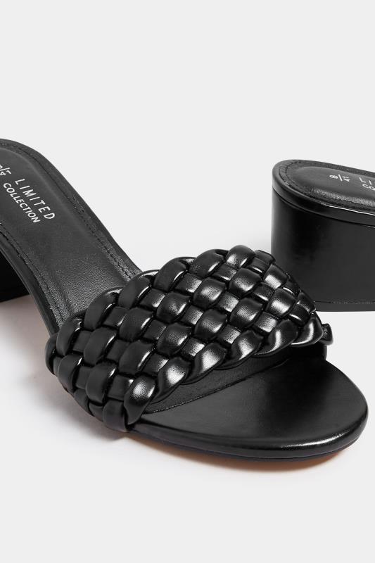 LIMTIED COLLECTION Black Plaited Mule In Wide E Fit & Extra Wide EEE Fit | Yours Clothing 5