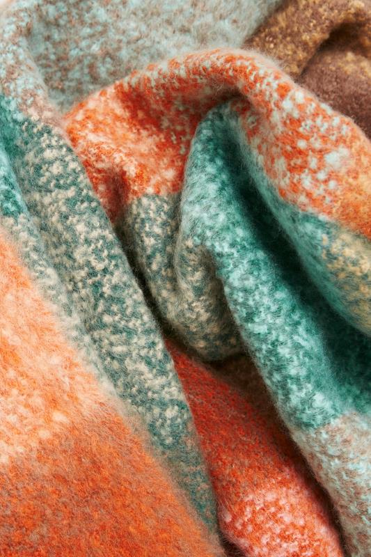 Orange Check Print Super Soft Scarf | Yours Clothing 3