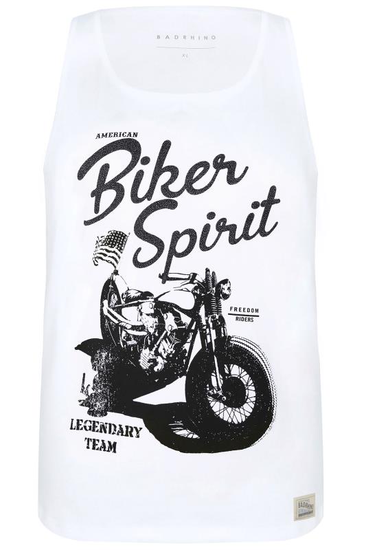 BadRhino White 'Biker Spirit' Slogan Vest Top_A.jpg