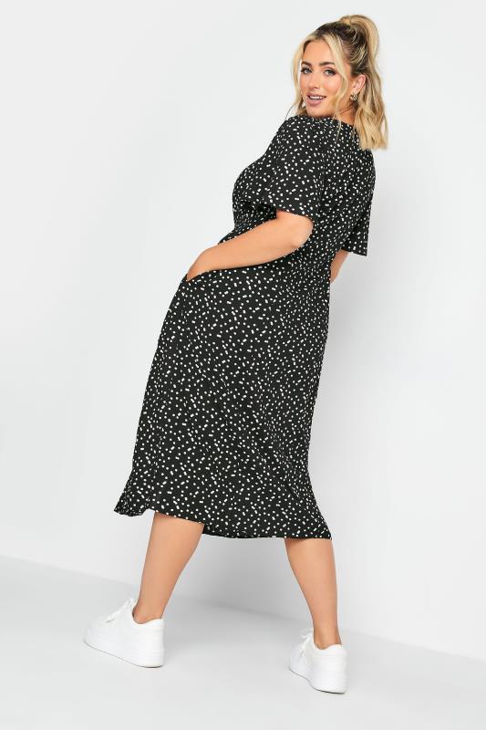 YOURS Plus Size Black Polka Dot Print Tea Dress | Yours Clothing