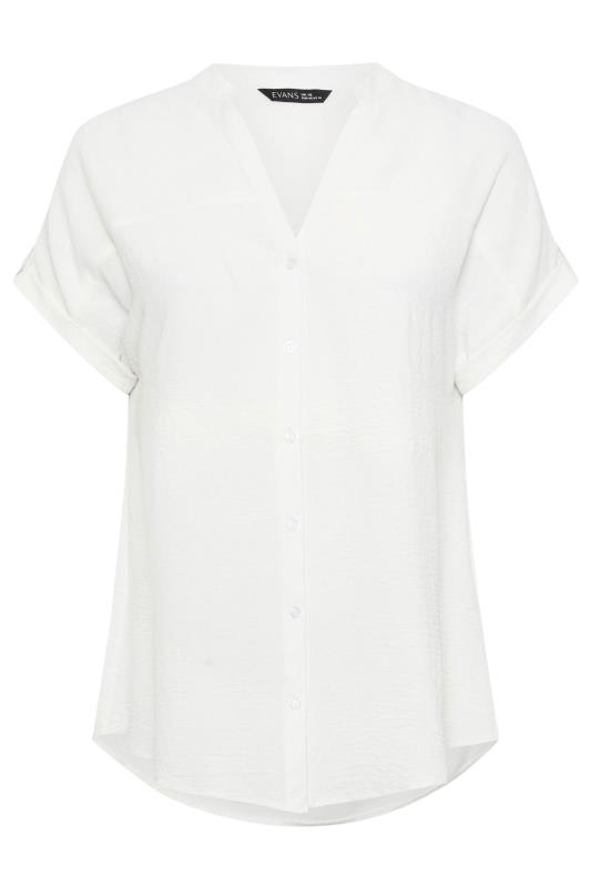 EVANS Plus Size White Short Sleeve Blouse | Evans 5