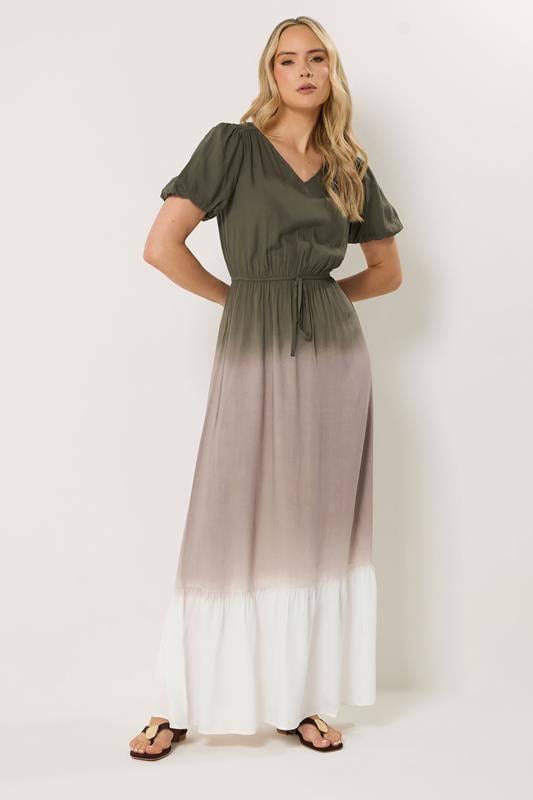  LTS Tall Maxikleid in Braun und Weiß mit Farbverlauf