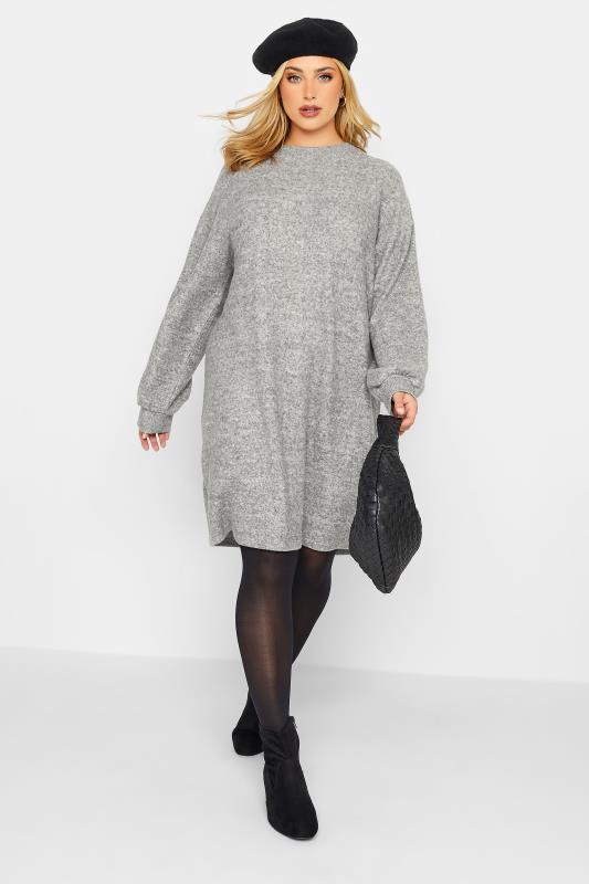 Plus Size Grey Soft Touch Midi Dress | Yours Clothing  2