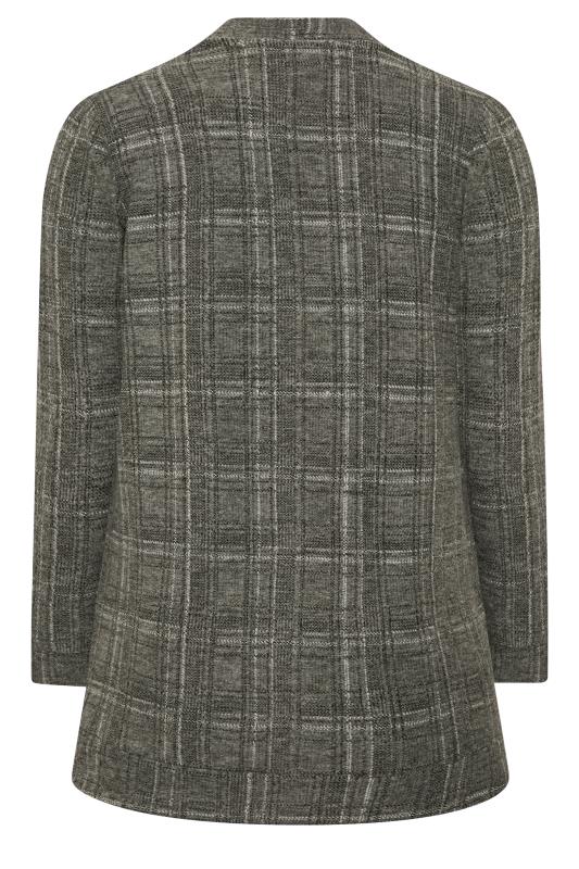 Curve Grey Check Button Soft Touch Cardigan 8