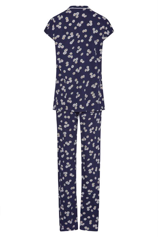LTS Tall Navy Blue Daisy Print Cotton Pyjama Set 7