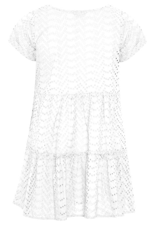 Curve White Broderie Anglaise Smock Tiered Tunic Top 6
