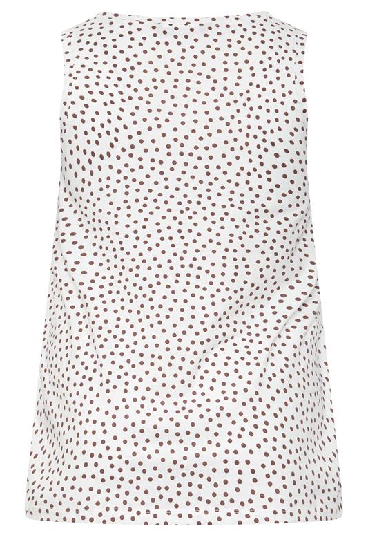 YOURS Plus Size Ivory White Polka Dot Vest Top | Yours Clothing 2