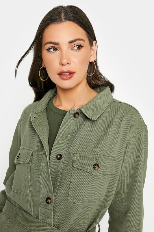 Tall Women's LTS Khaki Green Belted Twill Jacket | Long Tall Sally  4