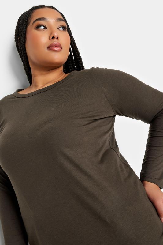 YOURS Plus Size Brown Long Sleeve Top | Yours Clothing 4