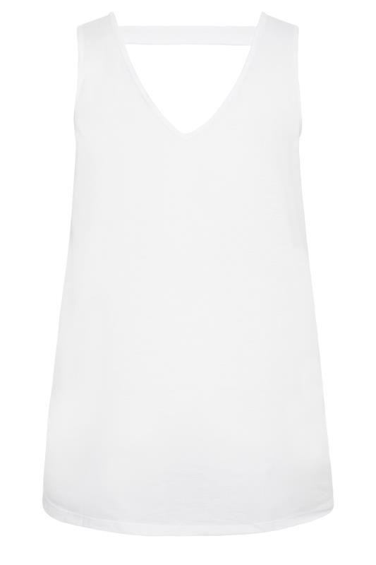 YOURS Plus Size Curve White Bar Back Vest Top | Yours Clothing  6